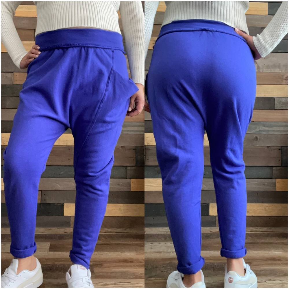 NEW FAB Drop Crotch Jogger with Draped Pocket and exposed seams Size M